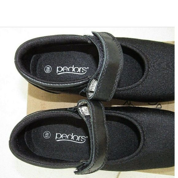 PEDORS Stretch Orthopedic Mary Janes Black Neopren - Picture 4 of 6